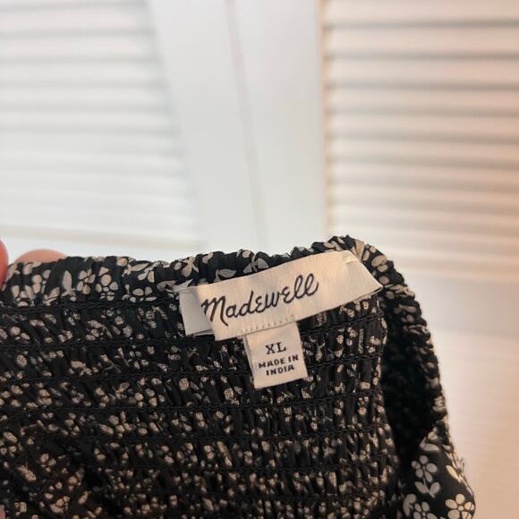 Madewell Lucie Wide-Leg Jumpsuit in Micro Daisy Black Floral Size XL - Picture 10 of 12